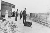 Picture relating to Glen Aplin - titled 'Waiting for the train at Glen Aplin Railway Station, 1920'