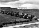 Picture relating to Duntroon - titled 'View to north from Old Parliament House. Mount Pleasant and Duntroon In background.'