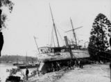 Picture relating to Brisbane - titled 'Paluma (ship) aground at the Botanic Gardens, Brisbane, during the 1893 flood'
