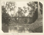 Picture relating to Beaudesert - titled 'Riders on the Logan Bridge below Tamrookum, 1903'