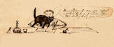 Picture of / about 'Mackay' Queensland - Charles Rawson vainly trying to write up his diary while the cat walks across the page