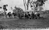 Picture relating to Blackall - titled 'Men, Horses and Engine and Out She Goes!'