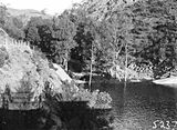 Picture relating to Cotter River - titled 'Cotter River below the dam wall'