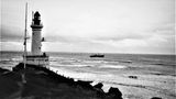 Picture relating to Point Lonsdale - titled 'Pilot ship Wyuna & Point Lonsdale lighthouse'