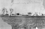 Picture relating to Jimbour - titled 'Collection of farm buildings on Jimbour Station, ca.1890'