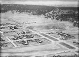 Picture relating to Braddon - titled 'Ariel view over Braddon along Limestone Avenue. Hotel Ainslie in centre.'
