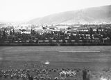 Picture relating to Black Mountain - titled 'Hotel Canberra from Old Parliament House. Black Mountain behind.'