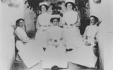 Picture relating to Winton - titled 'Nurses from the Winton District Hospital, ca. 1914'