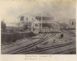 Picture relating to Ipswich - titled 'Early photograph of Ipswich Railway Station, ca. 1865'