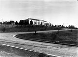 Picture relating to Yarralumla - titled 'Road leading to the front of Australian Forestry School, Banks Street, Yarralumla.'